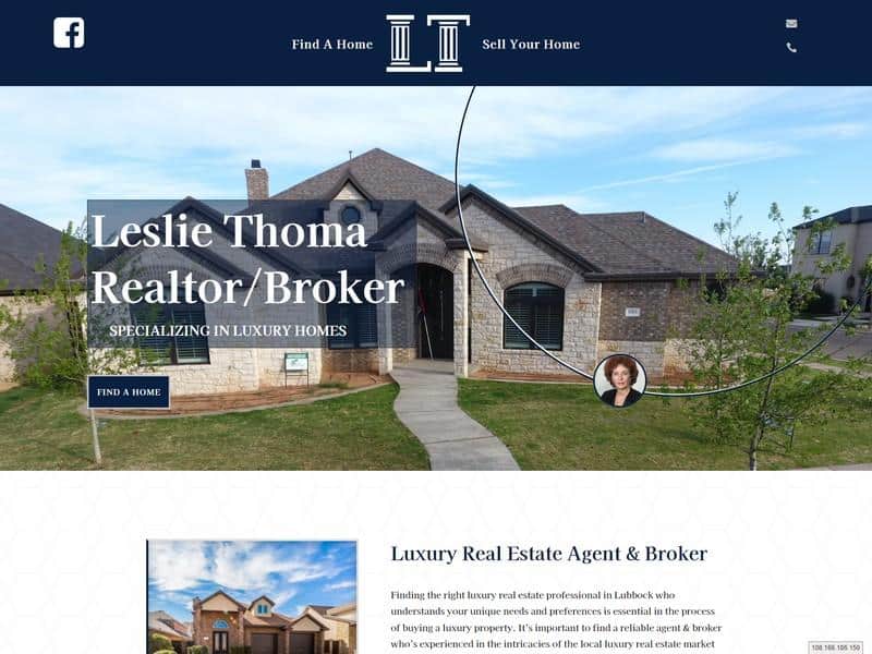Leslie Thoma Realty Lubbock Website Design Project