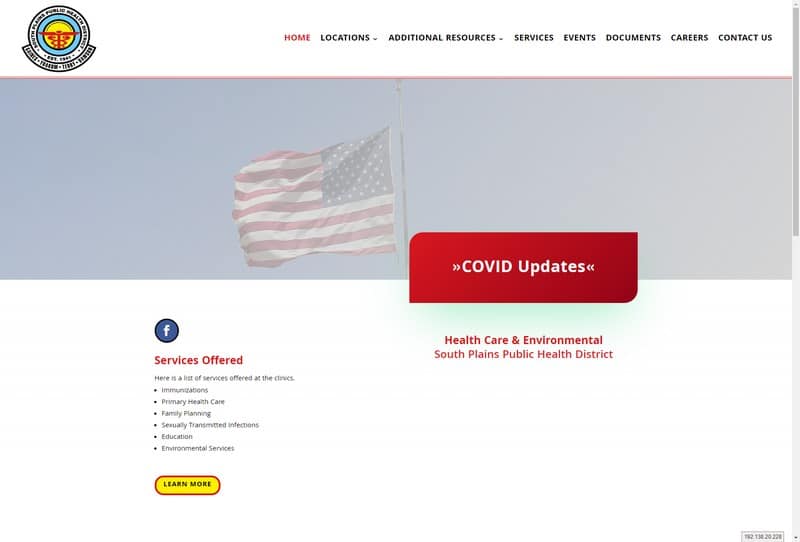 South Plains Public Health District Website Design Project