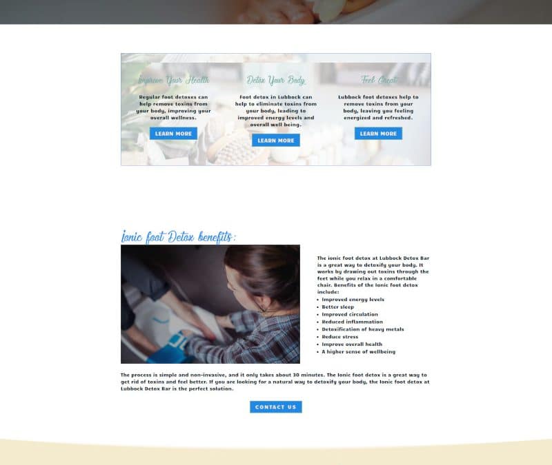 Detox Bar: Setting up a Spa Website in Lubbock for Maximum Success