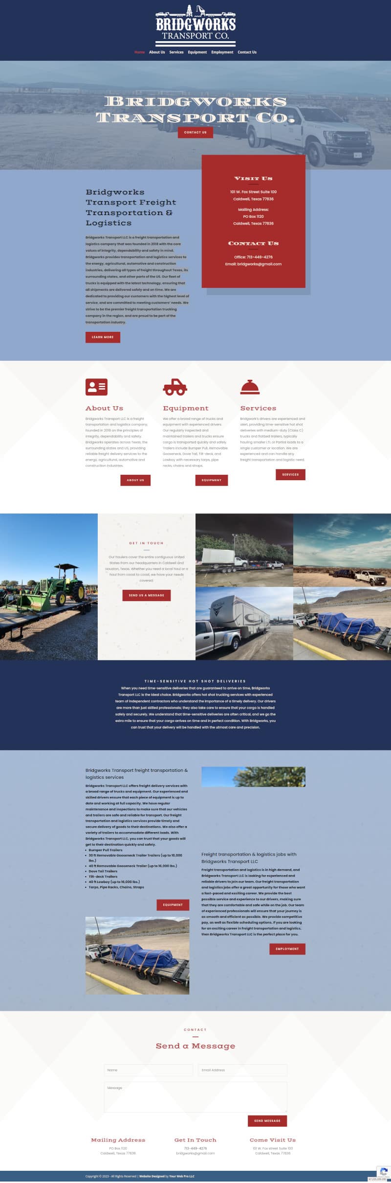 trucking company website